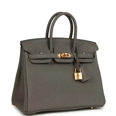 HERMÈS Hermes Birkin 25 Etain Togo Rose Gold Hardware | Thumbnail 2