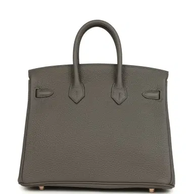 HERMÈS Hermes Birkin 25 Etain Togo Rose Gold Hardware | Thumbnail 4
