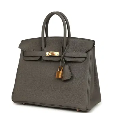 HERMÈS Hermes Birkin 25 Etain Togo Rose Gold Hardware | Thumbnail 5