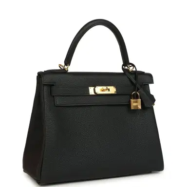 HERMÈS Hermes Kelly Retourne 25 Black Togo Gold Hardware | Thumbnail 2