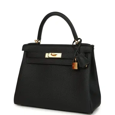 HERMÈS Hermes Kelly Retourne 25 Black Togo Gold Hardware | Thumbnail 3