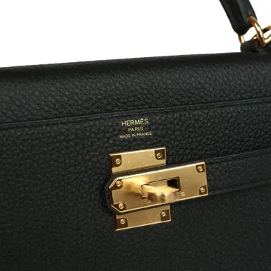 HERMÈS Hermes Kelly Retourne 25 Black Togo Gold Hardware | Thumbnail 7