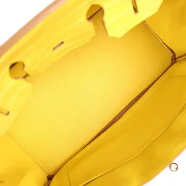 HERMÈS Pre-owned Hermes Birkin 35 Mimosa Matte Alligator Palladium Hardware | Thumbnail 8 HERMÈS Pre-owned Hermes Birkin 35 Mimosa Matte Alligator Palladium Hardware | Thumbnail 8