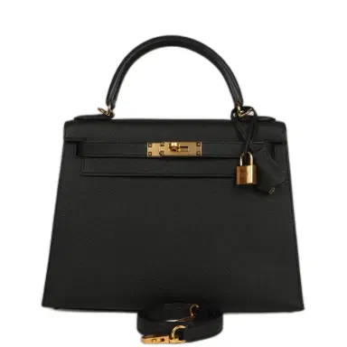 HERMÈS Pre-owned Hermes Kelly Sellier 28 Black Epsom Gold Hardware | Thumbnail 1 HERMÈS Pre-owned Hermes Kelly Sellier 28 Black Epsom Gold Hardware | Thumbnail 1