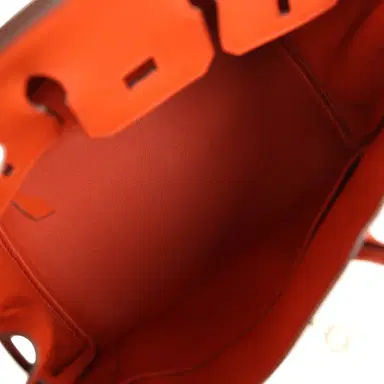 HERMÈS Pre-owned Hermes Quadrille Birkin 25 Brique Swift and Ecru-Mauve Pale and Brique Toile H Palladium Hardware | Thumbnail 8 HERMÈS Pre-owned Hermes Quadrille Birkin 25 Brique Swift and Ecru-Mauve Pale and Brique Toile H Palladium Hardware | Thumbnail 8
