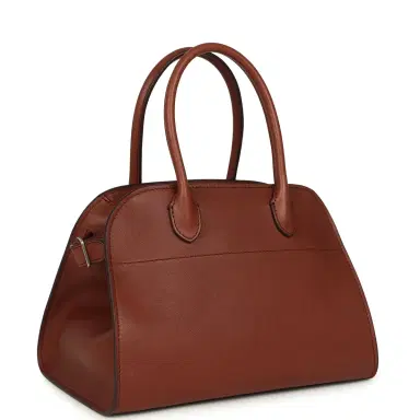 The Row The Row Soft Margaux 10 Bag New Burgundy Saddle Leather Silver Hardware | Thumbnail 2 The Row The Row Soft Margaux 10 Bag New Burgundy Saddle Leather Silver Hardware | Thumbnail 2
