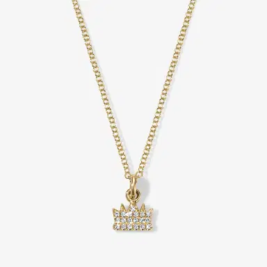 Stephanie Gottlieb Mini Token Pave Crown Necklace | Thumbnail 1 Stephanie Gottlieb Mini Token Pave Crown Necklace | Thumbnail 1