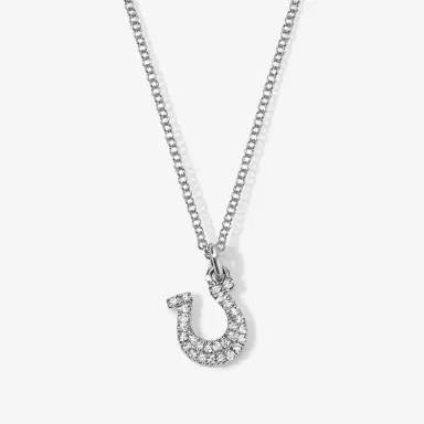 Stephanie Gottlieb Mini Token Pave Horseshoe Necklace | Thumbnail 2