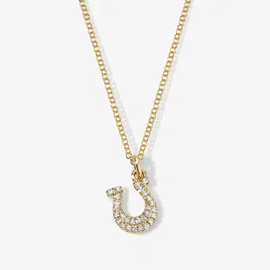 Stephanie Gottlieb Mini Token Pave Horseshoe Necklace | Thumbnail 1