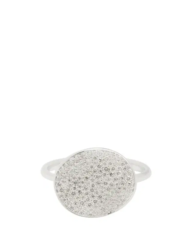 Ippolita Medium Flower Disc Ring in Sterling Silver with Diamonds