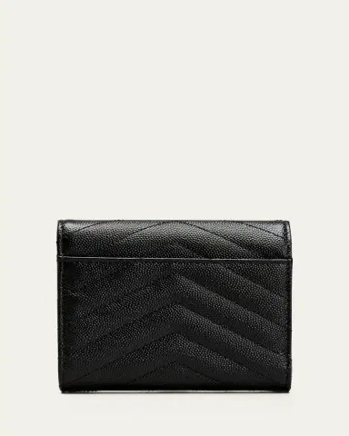 Saint Laurent Cassandre YSL Monogram Trifold Wallet in Grained Leather | Thumbnail 3