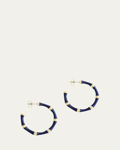Anabel Aram Jewelry Bamboo Enameled Hoop Earrings | Thumbnail 3