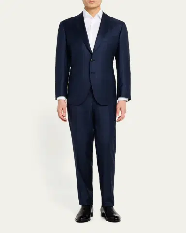 Cesare Attolini Men's Plaid Wool-Silk Suit | Thumbnail 10