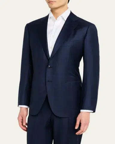 Cesare Attolini Men's Plaid Wool-Silk Suit | Thumbnail 12