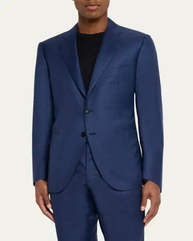 Cesare Attolini Men's Plaid Wool-Silk Suit | Thumbnail 5