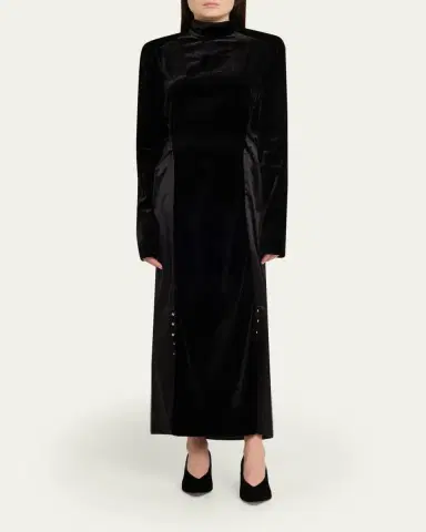 Lanvin Benitier Open-Back Velvet Maxi Dress | Thumbnail 2