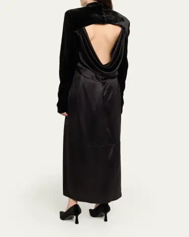 Lanvin Benitier Open-Back Velvet Maxi Dress | Thumbnail 3