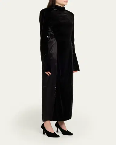 Lanvin Benitier Open-Back Velvet Maxi Dress | Thumbnail 4