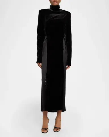 Lanvin Benitier Open-Back Velvet Maxi Dress | Thumbnail 6