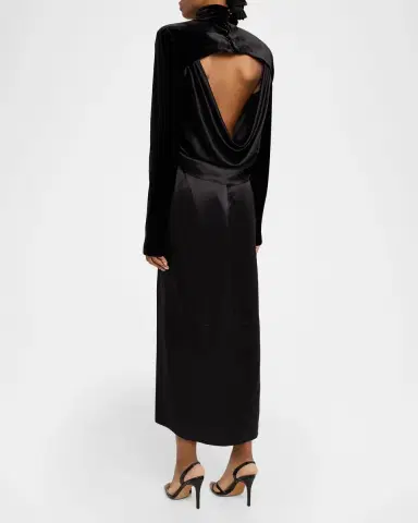 Lanvin Benitier Open-Back Velvet Maxi Dress | Thumbnail 7