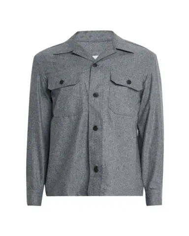 Salvatore Piccolo Men's Wool Double-Pocket Overshirt | Thumbnail 1 Salvatore Piccolo Men's Wool Double-Pocket Overshirt | Thumbnail 1