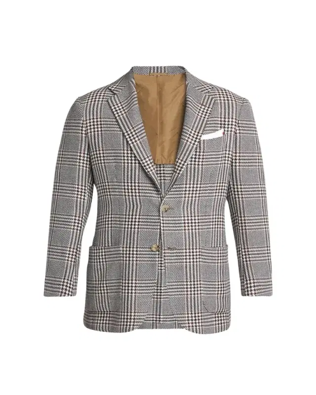 Men's Prince of Wales Cashmere and Linen Sport Coat