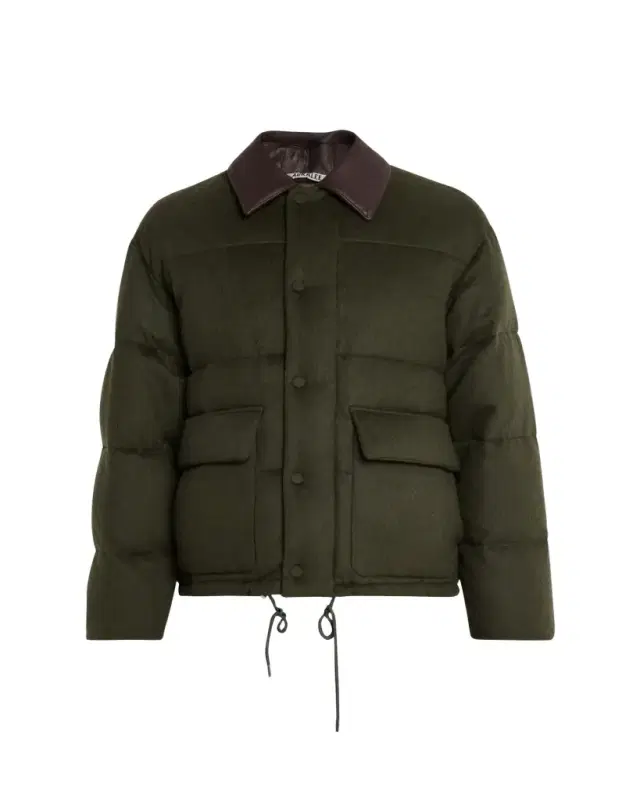 Men's Quilted Wool Leather-Collar Jacket