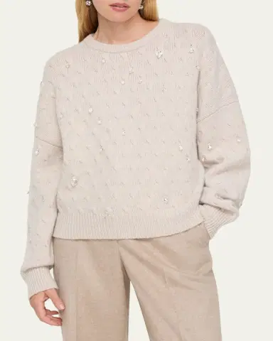 Lafayette 148 New York Cable-Knit Swarovski Crystal Sweater | Thumbnail 3 Lafayette 148 New York Cable-Knit Swarovski Crystal Sweater | Thumbnail 3