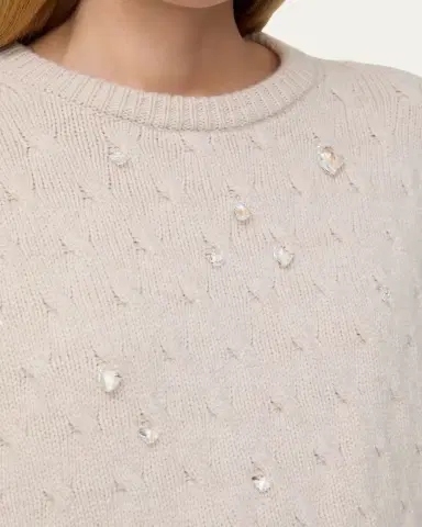 Lafayette 148 New York Cable-Knit Swarovski Crystal Sweater | Thumbnail 4 Lafayette 148 New York Cable-Knit Swarovski Crystal Sweater | Thumbnail 4
