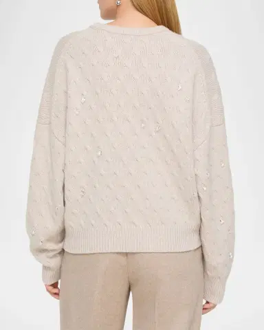 Lafayette 148 New York Cable-Knit Swarovski Crystal Sweater | Thumbnail 8 Lafayette 148 New York Cable-Knit Swarovski Crystal Sweater | Thumbnail 8