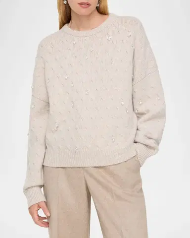 Lafayette 148 New York Cable-Knit Swarovski Crystal Sweater | Thumbnail 9 Lafayette 148 New York Cable-Knit Swarovski Crystal Sweater | Thumbnail 9