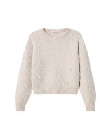 Lafayette 148 New York Cable-Knit Swarovski Crystal Sweater | Thumbnail 1 Lafayette 148 New York Cable-Knit Swarovski Crystal Sweater | Thumbnail 1