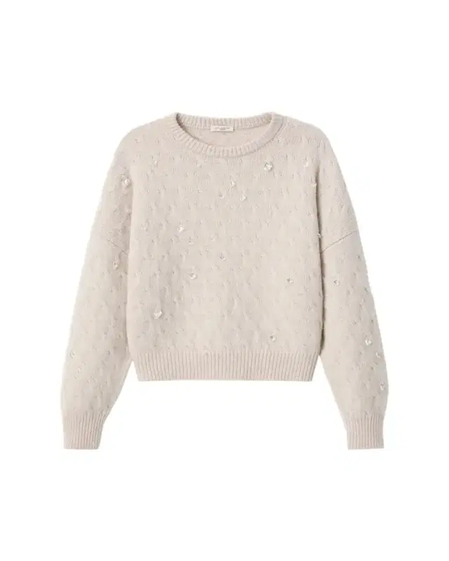 Lafayette 148 New York Cable-Knit Swarovski Crystal Sweater