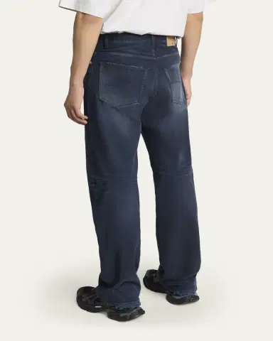 Balenciaga Men's Raw-Edge Denim Straight Leg Jeans | Thumbnail 3 Balenciaga Men's Raw-Edge Denim Straight Leg Jeans | Thumbnail 3