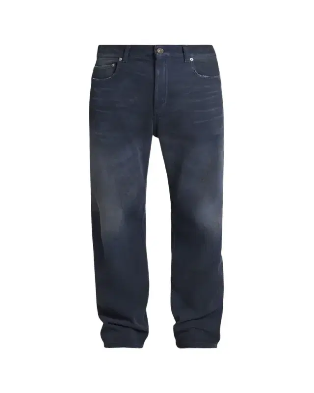 Men's Raw-Edge Denim Straight Leg Jeans