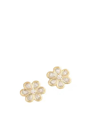 Jamie Wolf 18K Yellow and White Gold Floral Stud Earrings with Diamonds | Thumbnail 1 Jamie Wolf 18K Yellow and White Gold Floral Stud Earrings with Diamonds | Thumbnail 1