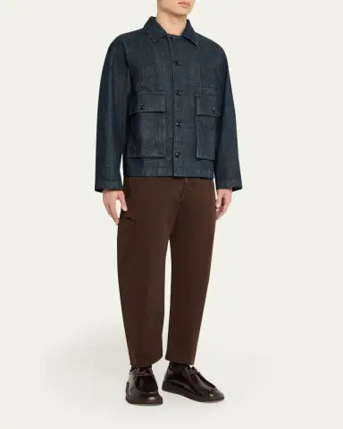LEMAIRE Men's Boxy Fit Denim Jacket | Thumbnail 2