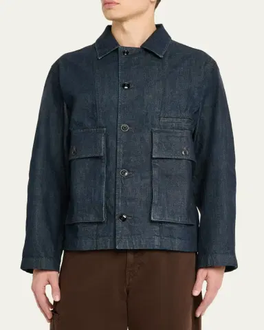 LEMAIRE Men's Boxy Fit Denim Jacket | Thumbnail 4