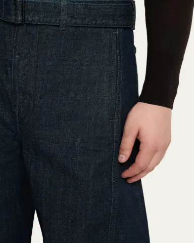 LEMAIRE Men's Denim Twisted Belted Pants | Thumbnail 5