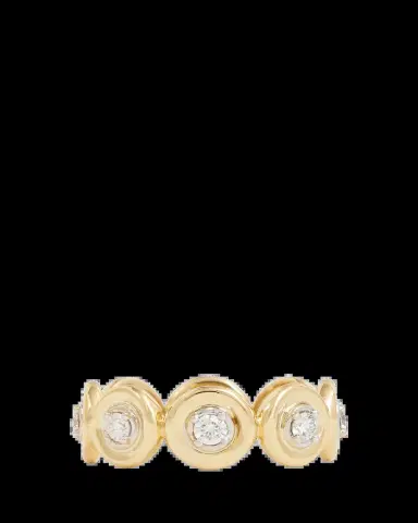 Jamie Wolf 18K Yellow and White Gold Linked Round Diamond Band | Thumbnail 2 Jamie Wolf 18K Yellow and White Gold Linked Round Diamond Band | Thumbnail 2