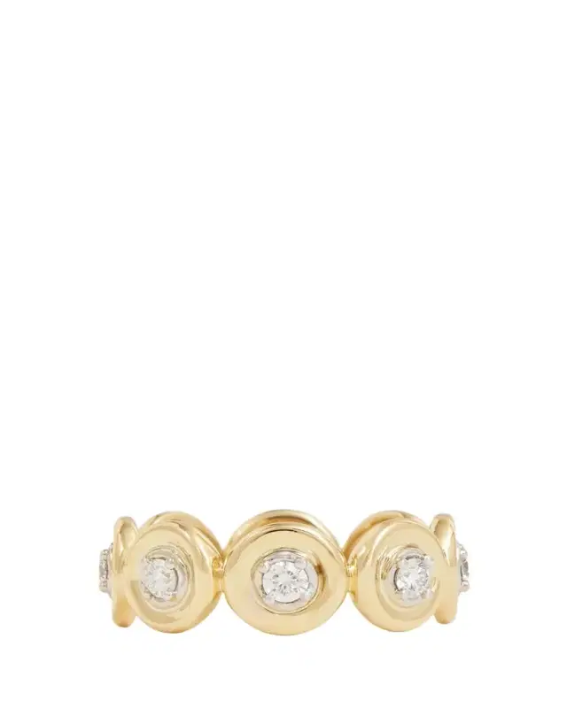 Jamie Wolf 18K Yellow and White Gold Linked Round Diamond Band
