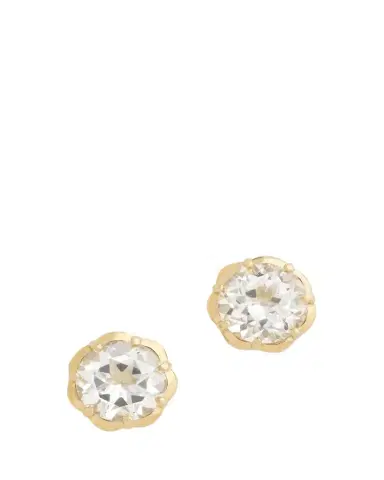 Jamie Wolf 18K Yellow Gold Small Blossom Stud Earrings with White Topaz | Thumbnail 1 Jamie Wolf 18K Yellow Gold Small Blossom Stud Earrings with White Topaz | Thumbnail 1