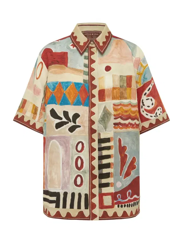 Michelle Linen Short-Sleeve Shirt