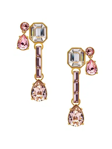 Oscar de la Renta Women's 24K-Gold-Plated & Glass Crystal Clip-On Drop Earrings - Rose | Thumbnail 1