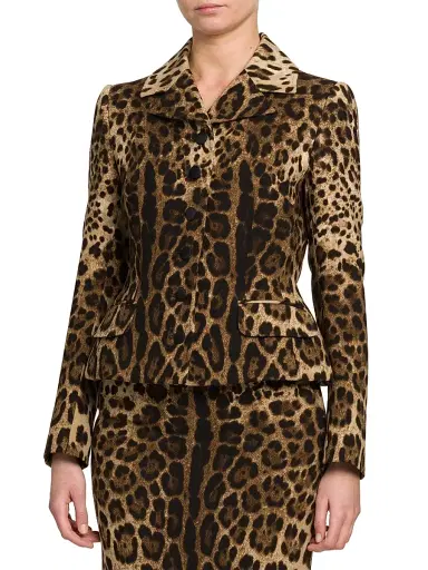 Dolce & Gabbana Women's Leopard-Print Peplum Jacket | Thumbnail 4 Dolce & Gabbana Women's Leopard-Print Peplum Jacket | Thumbnail 4