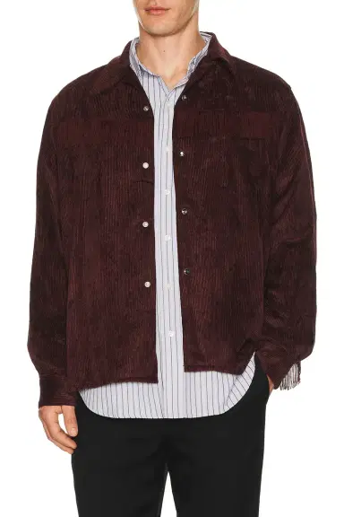 Needles Fringe Open Collar Shirt Rayon Corduroy | Thumbnail 3