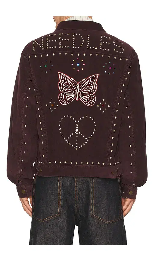 Needles Studded Jean Jacket 14W Corduroy