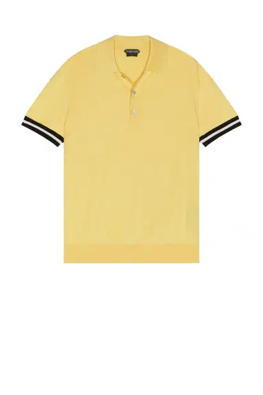 TOM FORD Contrast Cotton Silk Short Sleeve Polo | Thumbnail 4 TOM FORD Contrast Cotton Silk Short Sleeve Polo | Thumbnail 4