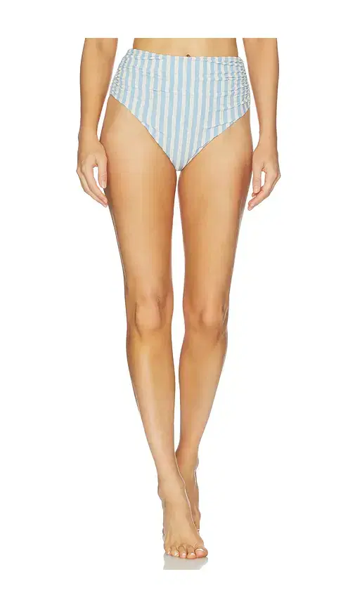 Teya High Waisted Ruched Bikini Bottom