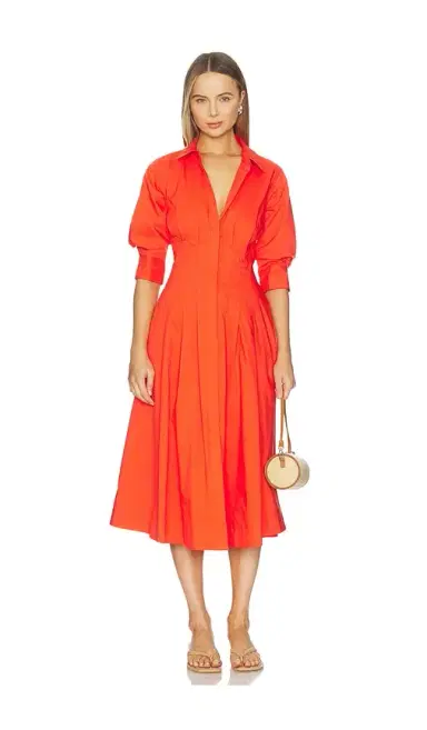 Simkhai Jazz Pintuck Midi Dress | Thumbnail 1 Simkhai Jazz Pintuck Midi Dress | Thumbnail 1